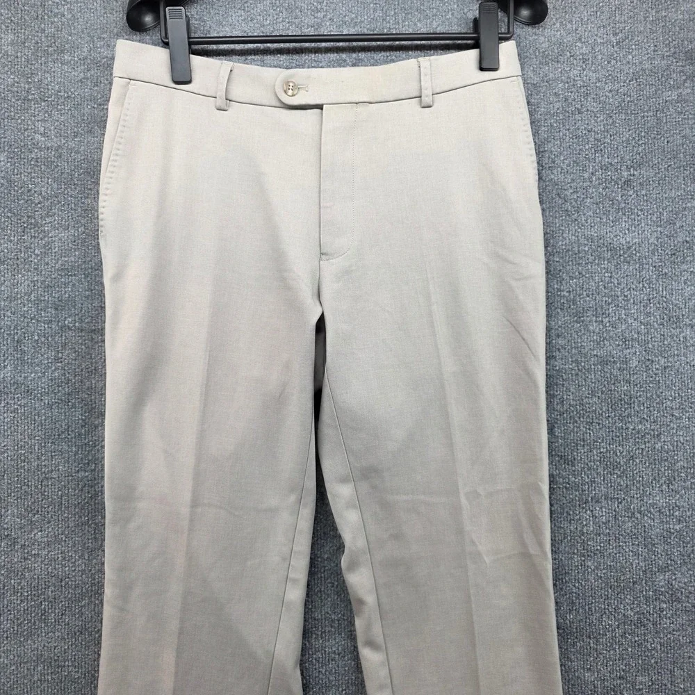 Peter Millar Men's Classic Fit Flat Front Chino Dress Pants Tan Size 33‎ EB50